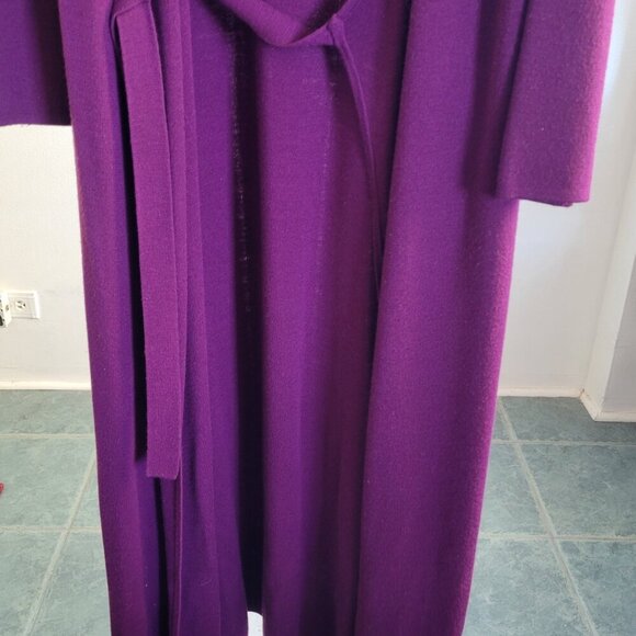 Rosanna Long Open Front Belted Purple Duster/Cardigan (Size: L) - Picture 11 of 14
